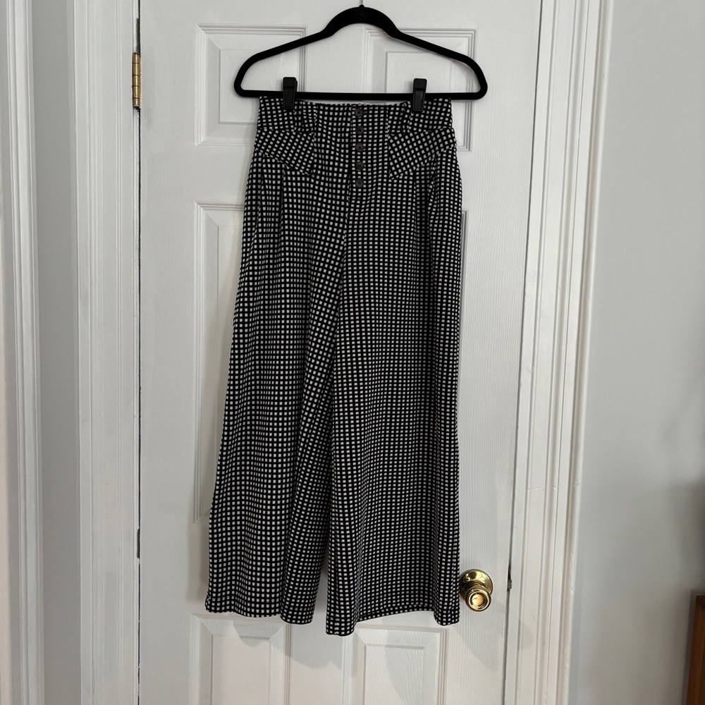 Maeve Black and White Anthropologie Pants